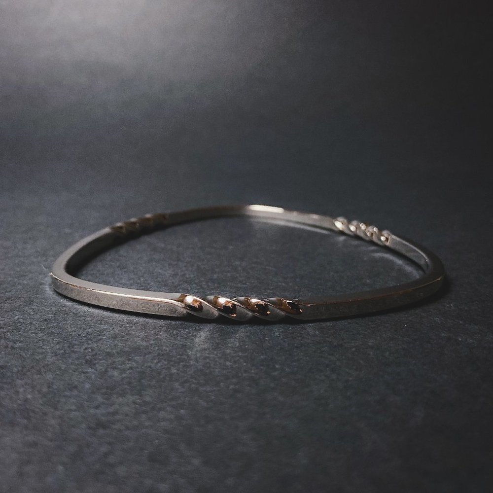 Vintage Monet Triangle Silver Tone Bangle Bracelet